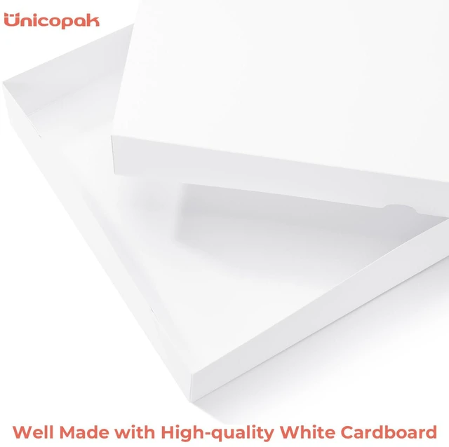 Alt view image 3 of 7 - 12 Pack Medium White Cardboard Gift Boxes with Lids for Presents, Gift Boxes for Clothes, Shirt Boxes, 14.25x9.5x2 Inches