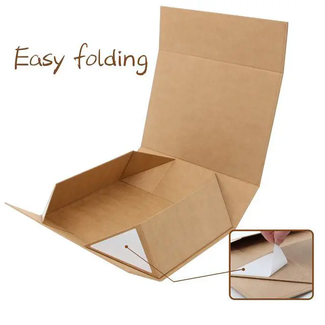 Alt view image 5 of 7 - Foldable Gift Box with Lid, 11x7.8x3.5 Inches, Magnetic Closure for Men - Wedding, Birthday, Graduation Packaging