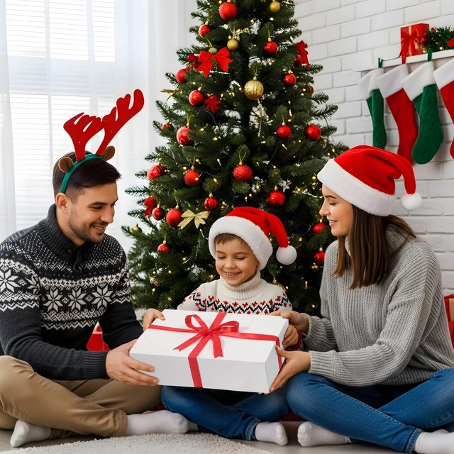 Alt view image 6 of 7 - 12 Pack Gift Boxes with Lids for Present - 6 Extra Large 17" (4" Deep) & 6 Large 14" (2" Deep) White Gift Boxes for Clothing Wrapping, Christmas