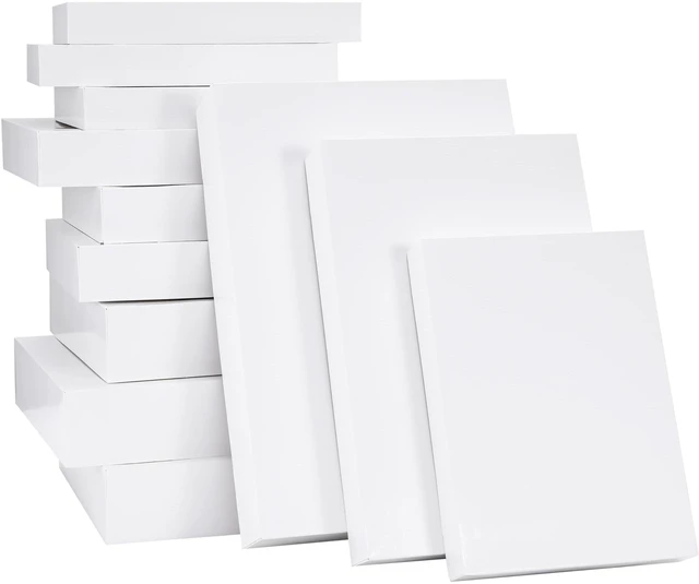 Main image of White Gift Boxes with Lids for Presents, 12 Pack Assorted | 4 Small, 4 Medium, 4 Large, Pure White, Easy Pop-Up Assembly, Fits Scarves, Shirts, Sweaters for Christmas, Birthdays