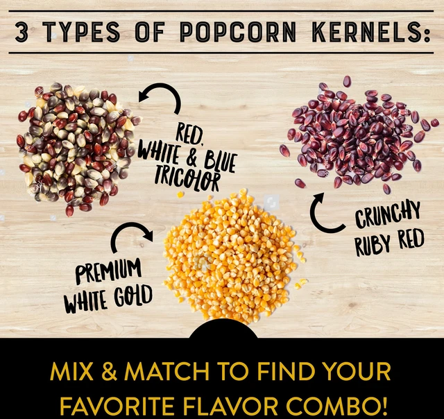 Alt view image 4 of 7 - Movie Night Popcorn Gift Set Includes 3 Gourmet Popcorn Kernel Varieties & 5 Flavorful Seasonings Perfect Snack Gift Box for Parties, Holidays, or Movie Lovers