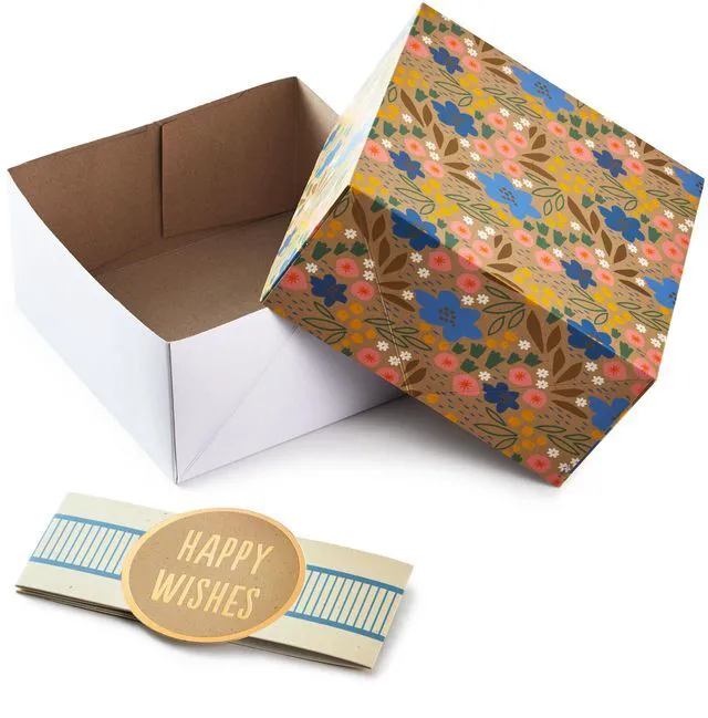 Alt view image 4 of 6 - Gift Boxes, 3-Pack, Assorted Sizes (Flowers and Stripes)