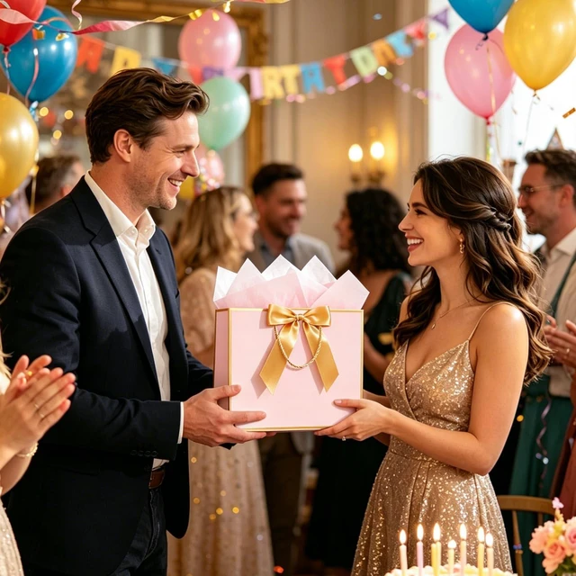 Alt view image 5 of 7 - 1Pcs Pink Gift Bag with Tissue Paper and Bow Envelope, 13"x10"x4.5" Large Gift Bag for Birthday Wedding Holiday Graduation (Gold Bow)