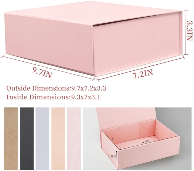 Alt view image 2 of 7 - Pink Gift Boxes,Collapsible 9.7x7.2x3.3 Inch Gift Box with Lids,Magnetic Closure Matte Textured Finish Box for Wedding,Birthday,Mother's day,Christmas