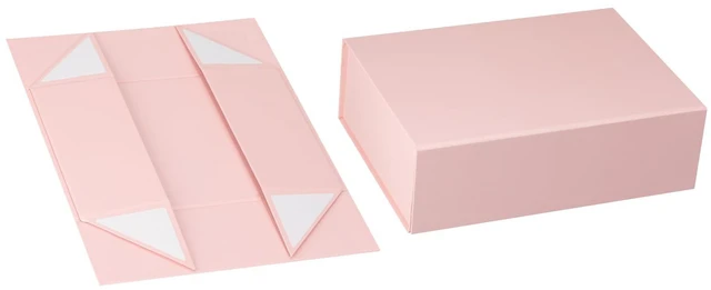 Alt view image 7 of 7 - Pink Gift Boxes,Collapsible 9.7x7.2x3.3 Inch Gift Box with Lids,Magnetic Closure Matte Textured Finish Box for Wedding,Birthday,Mother's day,Christmas