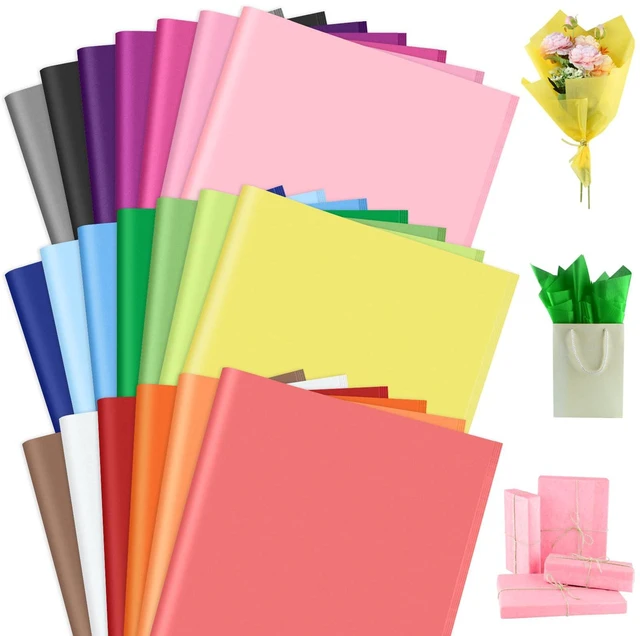 Main image of 60 Sheets Colorful Tissue Paper Bulk for Gift Bags Flower Packaging | 14" x 20", 8 Colors, Birthday Wedding Holiday Christmas Party Gift Wrapping, Art Crafts, Bouquet Packaging, Gift Bag Filler