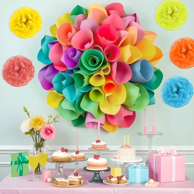 Alt view image 5 of 6 - 60 Sheets Colorful Tissue Paper Bulk for Gift Bags Flower Packaging | 14" x 20", 8 Colors, Birthday Wedding Holiday Christmas Party Gift Wrapping, Art Crafts, Bouquet Packaging, Gift Bag Filler
