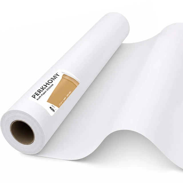 Main image of Craft Paper Roll 15" x 450" Kraft Paper White Easel Paper Roll for Moving Gift Wrapping Art Bulletin Board Paper Floor Covering Bouquet Flower Packing Painting Drawing Poster Chart Paper