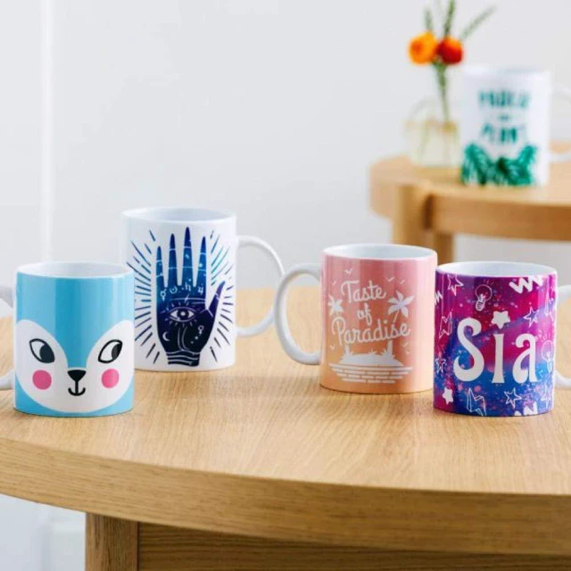 Alt view image 2 of 7 - Beveled Blank Mug to Decorate, White (6 count) | Ceramic-Coated, Dishwasher & Microwave Safe - Mug Press & Infusible Ink Compatible,12 Oz Sublimation