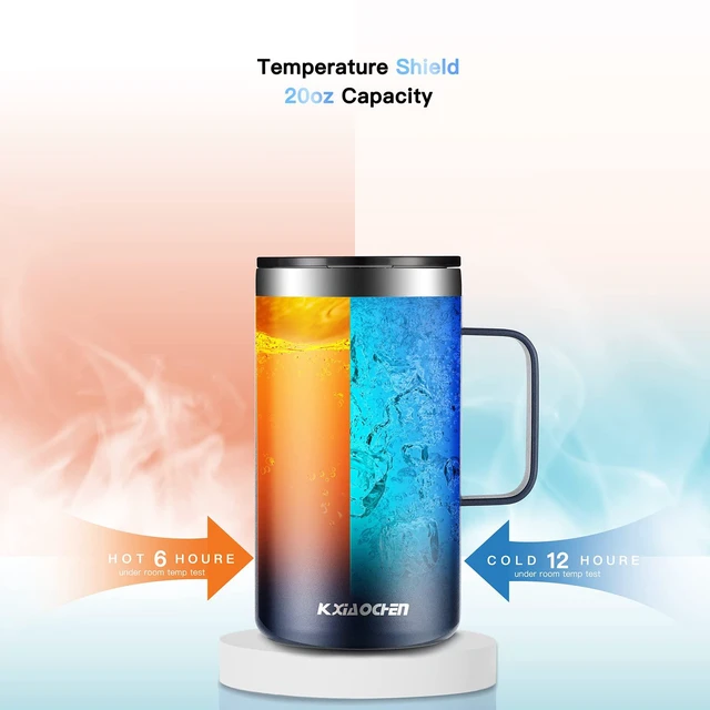 Alt view image 5 of 7 - 20 oz Insulated Coffee Mug, Coffee Cup with Lid and Wide Handle | 18/8 stainless steel, 6+ hours hot or 12+ hours cold, wide mouth, no-sweat exterior, for office, work, home and camping