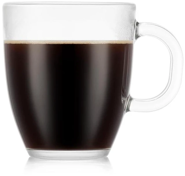 Alt view image 2 of 6 - 12oz Bistro Coffee Mug Single-Wall Tempered Glass, 2 Pack, Clear | Single-Wall
