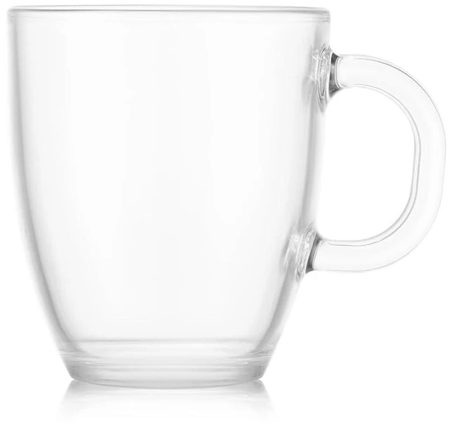 Alt view image 4 of 6 - 12oz Bistro Coffee Mug Single-Wall Tempered Glass, 2 Pack, Clear | Single-Wall