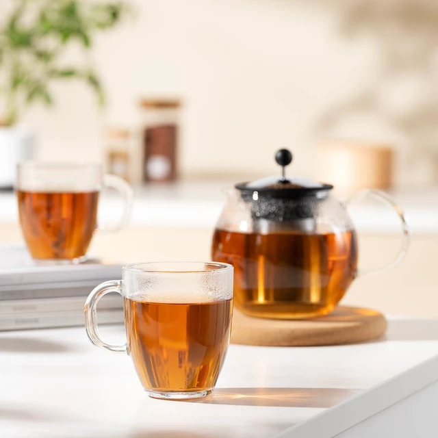 Alt view image 5 of 6 - 12oz Bistro Coffee Mug Single-Wall Tempered Glass, 2 Pack, Clear | Single-Wall