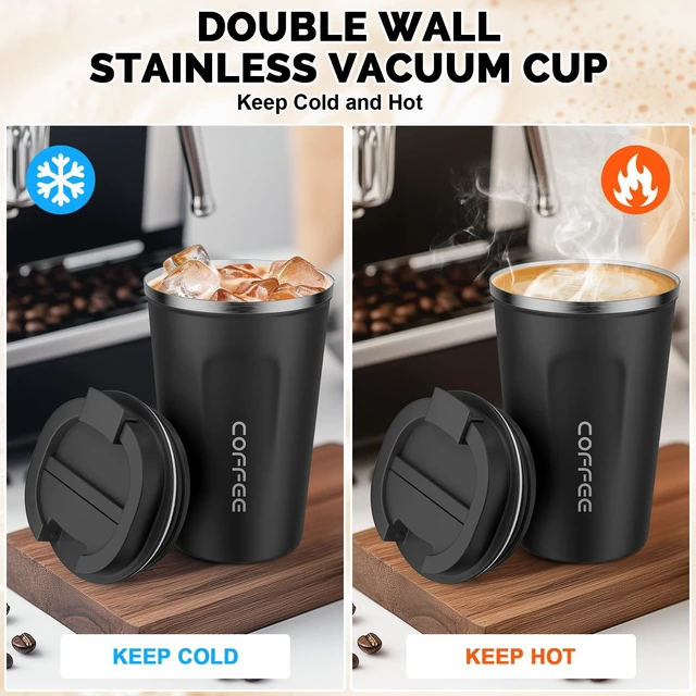 Alt view image 3 of 7 - 12 oz Coffee mug - Stainless Steel Coffee Cup with Leakproof Lid | Stainless Steel Double-wall insulation, 6-Hour Heat Retention, 360°Leak proof, BPA-free, Reusable And To Go Coffee Mug
