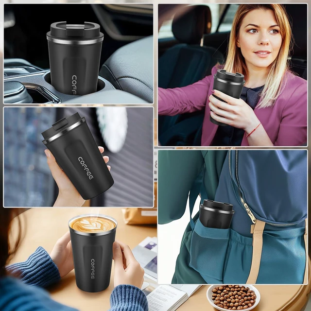 Alt view image 7 of 7 - 12 oz Coffee mug - Stainless Steel Coffee Cup with Leakproof Lid | Stainless Steel Double-wall insulation, 6-Hour Heat Retention, 360°Leak proof, BPA-free, Reusable And To Go Coffee Mug