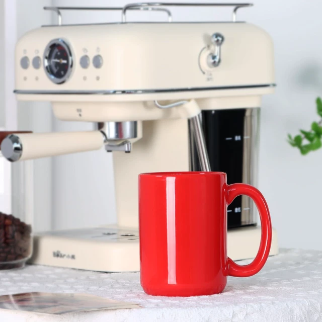 Alt view image 5 of 7 - 15 OZ Coffee Mug, Classic Blank Ceramic Cup with Large Handle for Tea Latte Cappuccino, Red