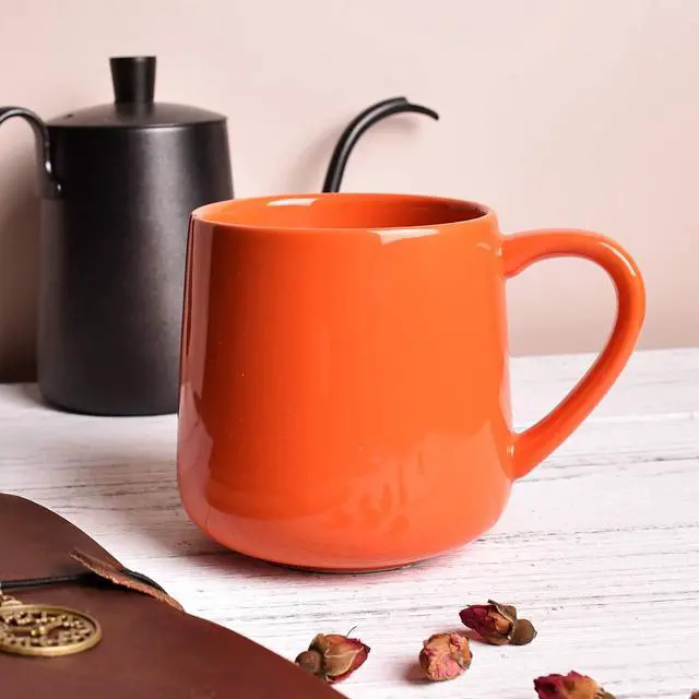 Alt view image 3 of 4 - Glossy Ceramic Coffee Mug, Tea Cup for Office and Home, 18 oz, Suitable forDishwasher and Microwave(Orange, 1)