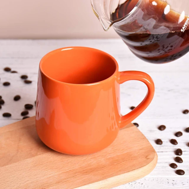 Alt view image 4 of 4 - Glossy Ceramic Coffee Mug, Tea Cup for Office and Home, 18 oz, Suitable forDishwasher and Microwave(Orange, 1)