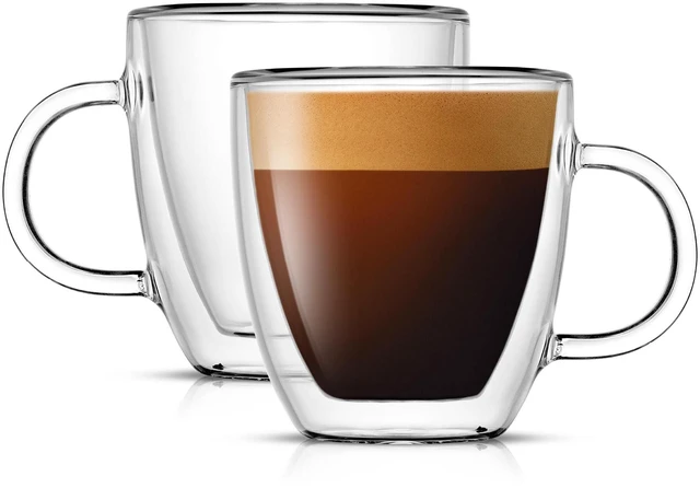 Main image of Savor Double Wall Insulated Glasses Espresso Mugs (Set of 2) - 5.4-Ounces