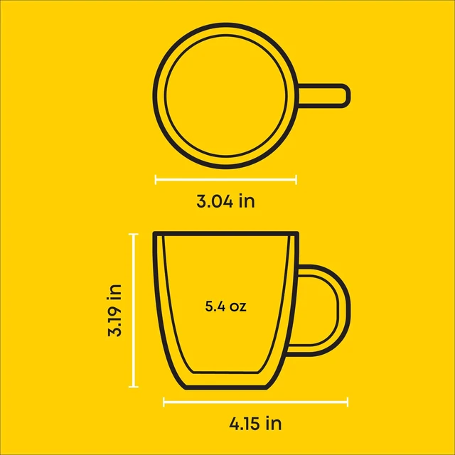 Alt view image 2 of 7 - Savor Double Wall Insulated Glasses Espresso Mugs (Set of 2) - 5.4-Ounces