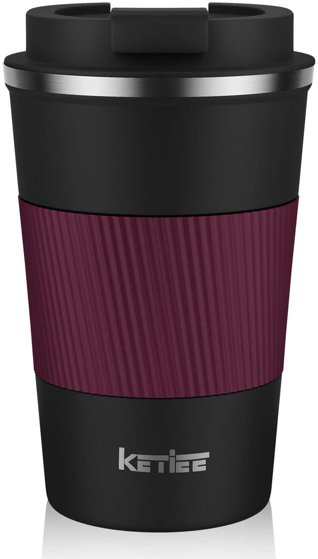 Main image of Travel Mug 12oz, Insulated Coffee Mug with Leakproof Lid, Travel Coffee Mug Vacuum Stainless Steel Double Walled Reusable Coffee Cup for Hot and Iced Coffee Tea Water