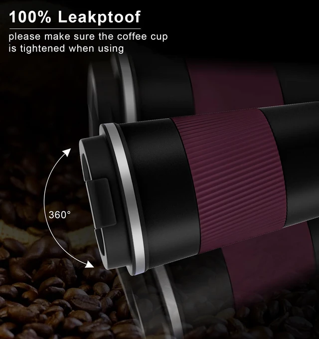 Alt view image 7 of 7 - Travel Mug 12oz, Insulated Coffee Mug with Leakproof Lid, Travel Coffee Mug Vacuum Stainless Steel Double Walled Reusable Coffee Cup for Hot and Iced Coffee Tea Water