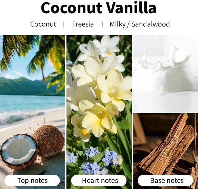 Alt view image 3 of 7 - Coconut Vanilla Scented Candles, 7oz Soy Wax Candle, Long Lasting Aromatherapy Jar Candle for Home, Scented Long Burning Candle Gift for Women and Men