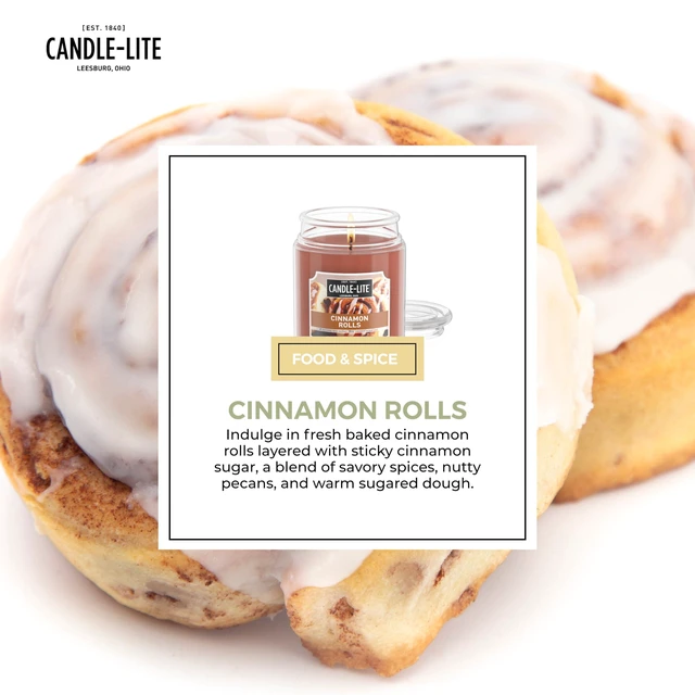 Alt view image 4 of 6 - Fall Scented Candles, Cinnamon Rolls, 18 oz Jar, Proudly Poured in The USA, Aromatherapy Candle, Single-Wick with 110 Hours of Burn Time, Perfect for Creating an Inviting Ambiance
