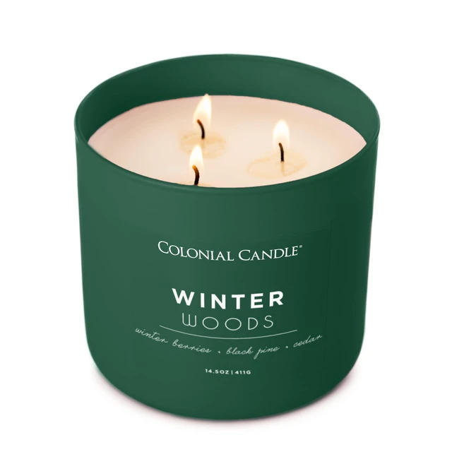 Alt view image 3 of 6 - Winter Woods Scented Jar Candle, Pop of Color Collection, 3 Wick, Green, 14.5 oz - Up to 60 Hours Burn