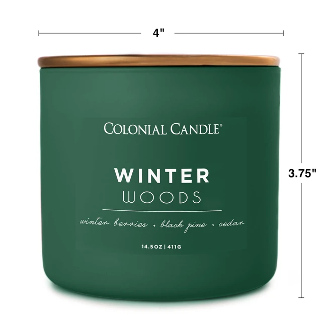 Alt view image 4 of 6 - Winter Woods Scented Jar Candle, Pop of Color Collection, 3 Wick, Green, 14.5 oz - Up to 60 Hours Burn