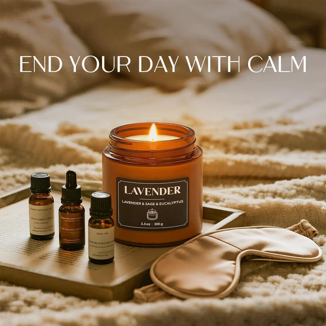 Alt view image 5 of 7 - Scented Candles Gift Set, Stress Relief Candles for Home, Premium Soy Candle Set, Candles for Women and Men (Black & White, 7 oz)