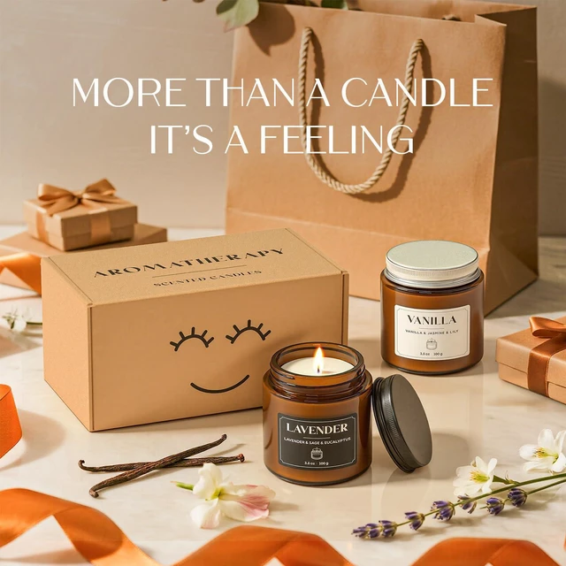 Alt view image 7 of 7 - Scented Candles Gift Set, Stress Relief Candles for Home, Premium Soy Candle Set, Candles for Women and Men (Black & White, 7 oz)
