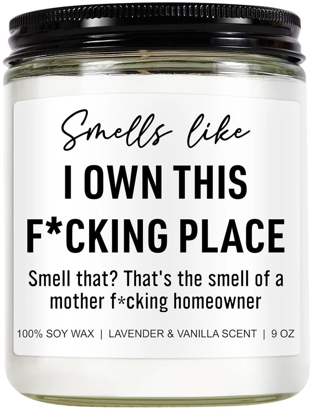 Main image of Funny Scented Candle, House Warming Gifts New Home, Housewarming Gifts for Women, Men, Couple, New Homeowner - First Apartment Essentials - Closing Presents for Home Buyers - 9 oz