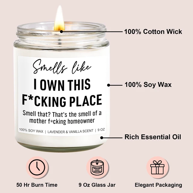 Alt view image 2 of 7 - Funny Scented Candle, House Warming Gifts New Home, Housewarming Gifts for Women, Men, Couple, New Homeowner - First Apartment Essentials - Closing Presents for Home Buyers - 9 oz