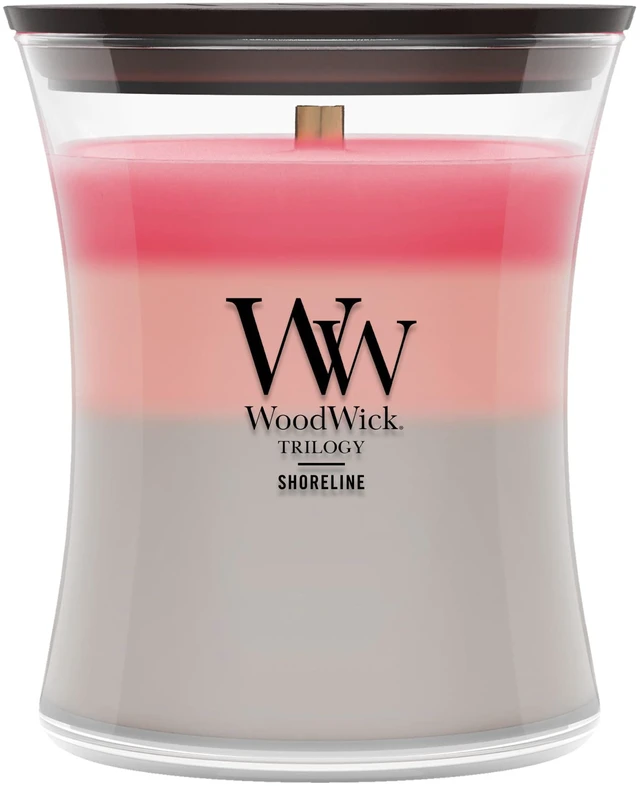 Main image of Shoreline Trilogy Gifts for Women and Men, 9.7 oz Medium Hourglass Trilogy Candle with Crackling Wick