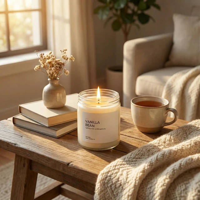 Alt view image 2 of 5 - Vanilla Bean Candle - Vanilla Candles for Home - Soy Wax Scented Candles - Hand-Poured (7oz.)
