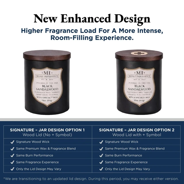 Alt view image 5 of 6 - Black Pine Oakmoss Scented Candles for Men, 15 oz Wooden Wick, Premium Soy Blend Wax, 60H Burn, Candles for Home Scented - Made in The USA