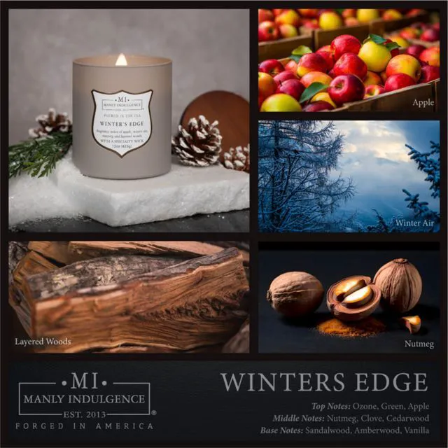 Alt view image 2 of 6 - Winters Edge Scented Candles for Men, 15 oz Wooden Wick, Premium Soy Blend Wax, 60H Burn, Candles for Home Scented - Made in The USA