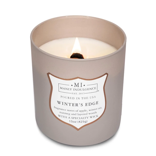 Alt view image 3 of 6 - Winters Edge Scented Candles for Men, 15 oz Wooden Wick, Premium Soy Blend Wax, 60H Burn, Candles for Home Scented - Made in The USA
