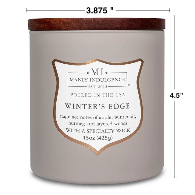 Alt view image 4 of 6 - Winters Edge Scented Candles for Men, 15 oz Wooden Wick, Premium Soy Blend Wax, 60H Burn, Candles for Home Scented - Made in The USA