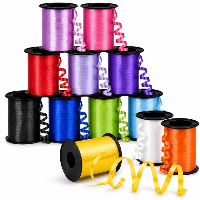 Main image of 12 Rolls Crimped Curling Ribbon Balloon Strings, Assorted Vivid Colors, 3/16" x 720 Ft for Balloon Ties, Arts & Crafts, Gift Wrapping, Florists, Party Decoration