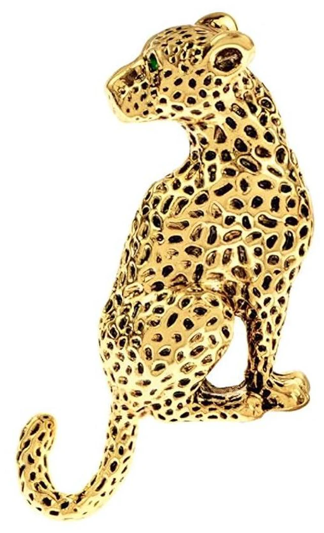 Main image of Vintage Leopard Lapel Brooch Pin for Women Men Fashion Punk Rhinestone Animal Cheetah Collar Suit Jackets Coat Dress Backpacks Pins Gothic Cool Panther Cougar Boutonniere Corsage Jewelry Decoration