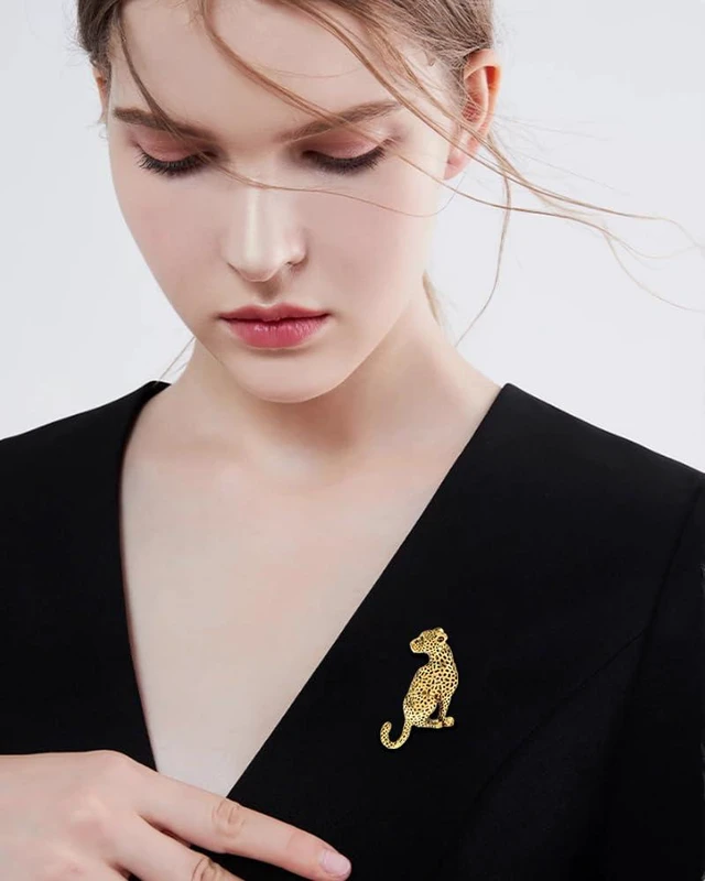 Alt view image 3 of 6 - Vintage Leopard Lapel Brooch Pin for Women Men Fashion Punk Rhinestone Animal Cheetah Collar Suit Jackets Coat Dress Backpacks Pins Gothic Cool Panther Cougar Boutonniere Corsage Jewelry Decoration