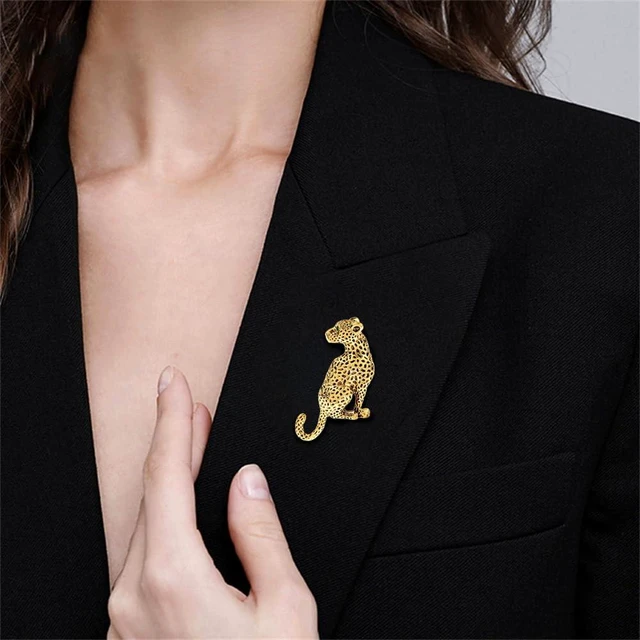 Alt view image 2 of 6 - Vintage Leopard Lapel Brooch Pin for Women Men Fashion Punk Rhinestone Animal Cheetah Collar Suit Jackets Coat Dress Backpacks Pins Gothic Cool Panther Cougar Boutonniere Corsage Jewelry Decoration