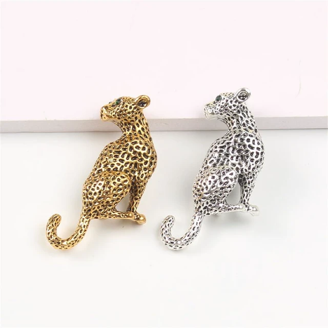 Alt view image 4 of 6 - Vintage Leopard Lapel Brooch Pin for Women Men Fashion Punk Rhinestone Animal Cheetah Collar Suit Jackets Coat Dress Backpacks Pins Gothic Cool Panther Cougar Boutonniere Corsage Jewelry Decoration