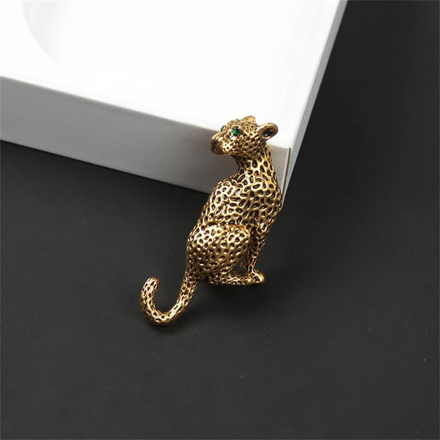 Alt view image 6 of 6 - Vintage Leopard Lapel Brooch Pin for Women Men Fashion Punk Rhinestone Animal Cheetah Collar Suit Jackets Coat Dress Backpacks Pins Gothic Cool Panther Cougar Boutonniere Corsage Jewelry Decoration
