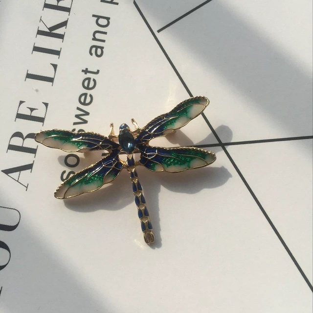 Alt view image 3 of 7 - Pretty Enamel Red Blue Dragonfly Brooch Pin Charm Women Men Pin Jewelry (Green)