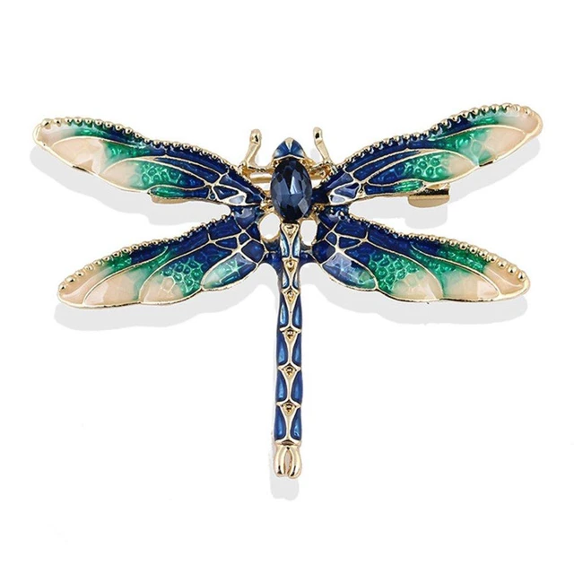 Alt view image 7 of 7 - Pretty Enamel Red Blue Dragonfly Brooch Pin Charm Women Men Pin Jewelry (Green)
