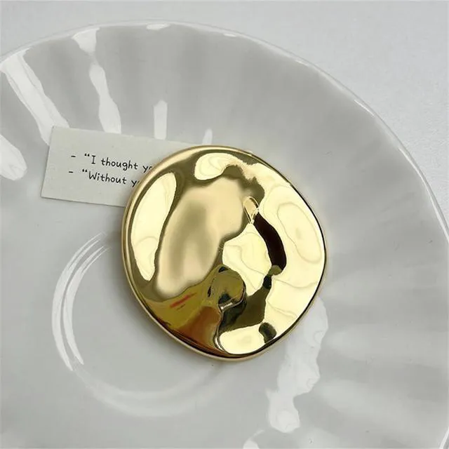 Alt view image 4 of 5 - Vintage Geometric Metal Brooch Pins for Women Men Fashion Irregular Round Corsage Lapel Badges Sweater Scarves Shawl Dress Accessory Fashion Wedding Party Prom Jewelry (Gold-Tone)