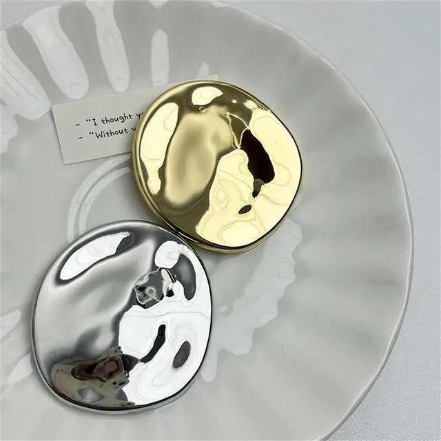Alt view image 5 of 5 - Vintage Geometric Metal Brooch Pins for Women Men Fashion Irregular Round Corsage Lapel Badges Sweater Scarves Shawl Dress Accessory Fashion Wedding Party Prom Jewelry (Gold-Tone)